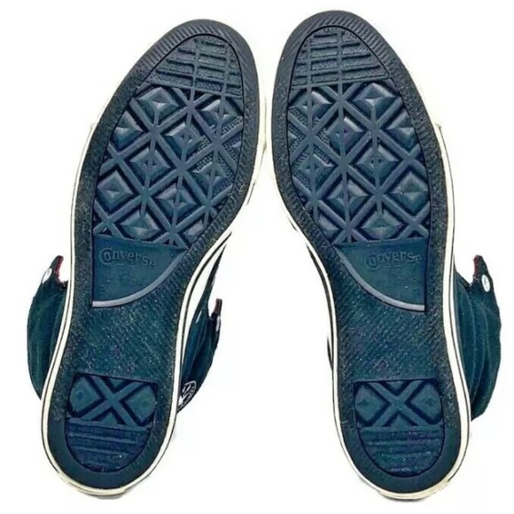 Converse All Star Black Custom Red Fold Down Shoes - Picture 7 of 12